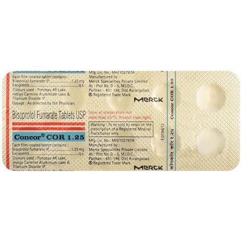 Concor COR 1.25mg Tablet
