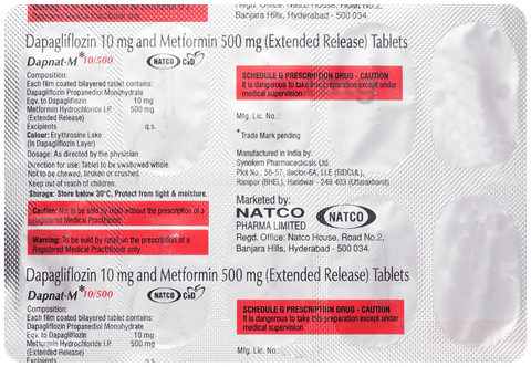 Dapnat M 10/500mg Tablet